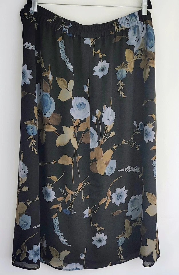 Lane Bryant Designs Skirt Womens Plus 18/20 Floral Blue Fall Print Flowy Cottage - Image 3 of 4