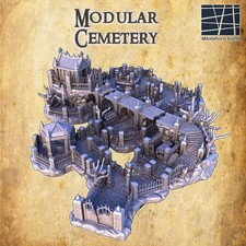 Fantasy Terrain Modular Cemetery - D D for Warhammer DND Undead Scenery