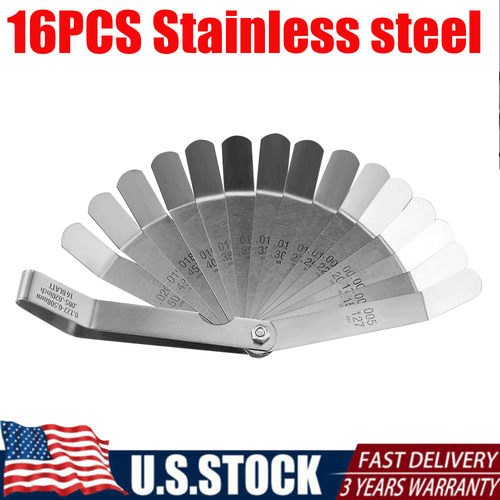 16pcs/Set Universal SAE & Metric Offset Valve Feeler Thickness Gauge Blade Tools - Picture 2 of 10