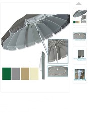 Ombrello Luxury Spiaggia Antivento Mare In Alluminio Grigio  Sacca Inclusa