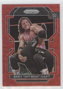 2022 Panini Prizm WWE Ruby Wave Prizm Bret Hart Bret Hit Man Hart #198