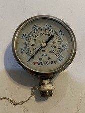 Weksler Liquid Filled Pressure Gauge 200 psi 1400KPA Stainless Steel 2.5  Face