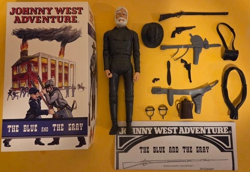 Confederate General Robert E Lee + 16 Accessories Box Manual Marx Civil War West