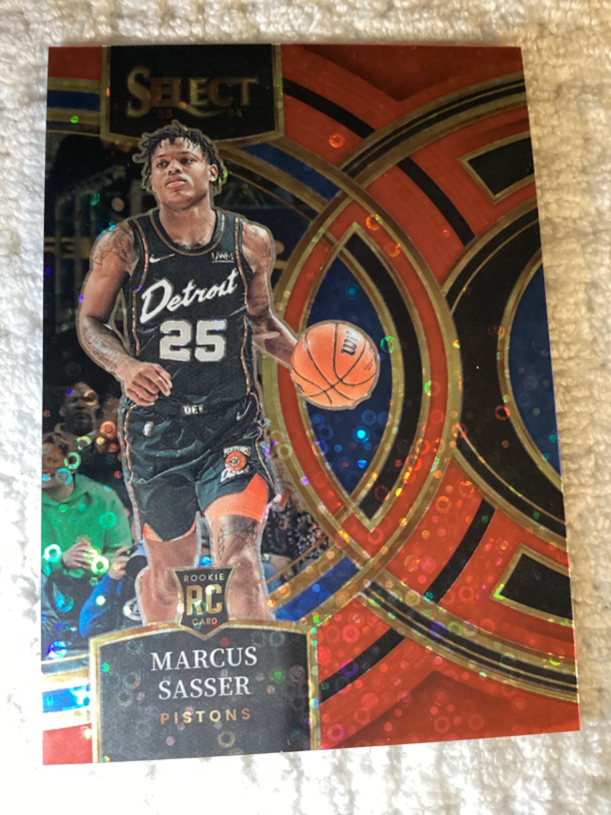 2023 Panini Select Concourse Red Disco Prizm /49 Marcus Sasser Rookie Card RC