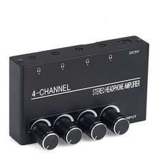 Headphone Amplifier 4 Channel 3.5/6.35MM Stereo Amplifier Mini Earphone Splitte