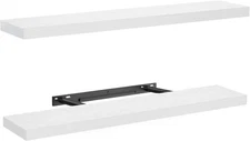 AMADA HOMEFURNISHING Floating Shelves, 32″ Large Wall 32 inches, White 