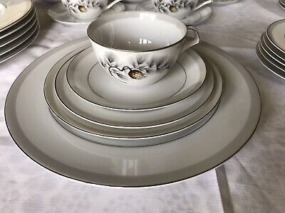 VTG -KENT CHINA-JAPAN-SILVER PINE - Dinnerware-5 Pieces, 6 VTG -KENT CHINA-JAPAN-SILVER PINE - Dinnerware-5 Pieces, 6
