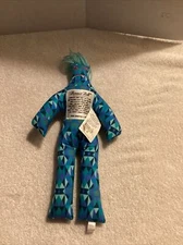 NWT ~ "DAMMIT DOLL" ~ BLUE/GREEN Geometric PRINT STRESS RELIEF DOLL ~ 13"