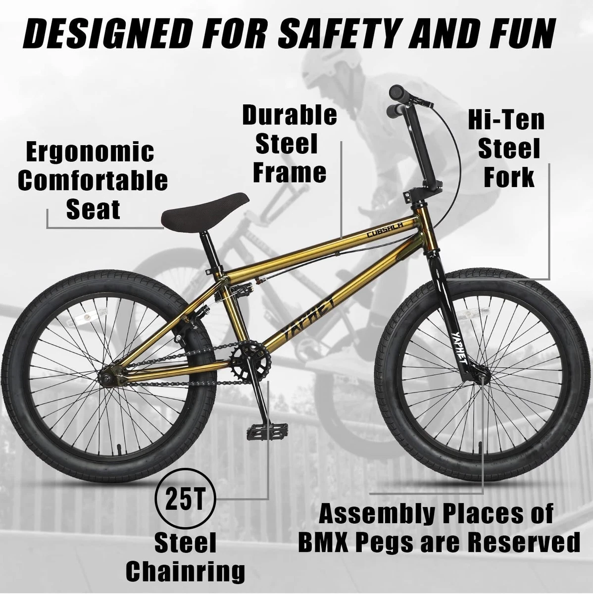 Kids Bike Freestyle BMX Bicycles 6 Years Old Boys and Beginner