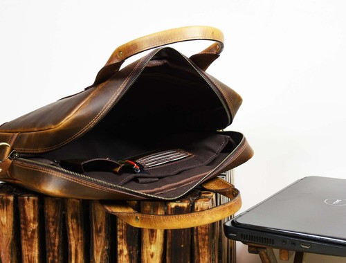 Handcrafted Leather Duffle Bag for Men - Stylish & Durable - Imagen 9 de 15