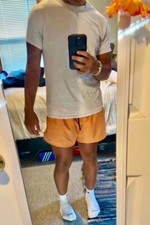 Nike Vintage Rare Sportswear Club Woven Track Shorts Nylon Shiny Orange Large