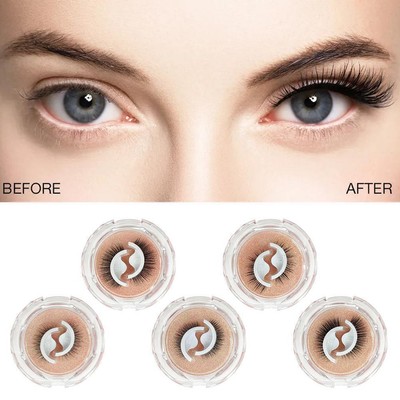 Selbstklebende falsche Wimpern wiederverwendbare natürliche flauschige lockige.