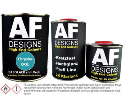 Autolack für Chrysler QQE Aqua Perl Metallic 1,25L Klarlack Set