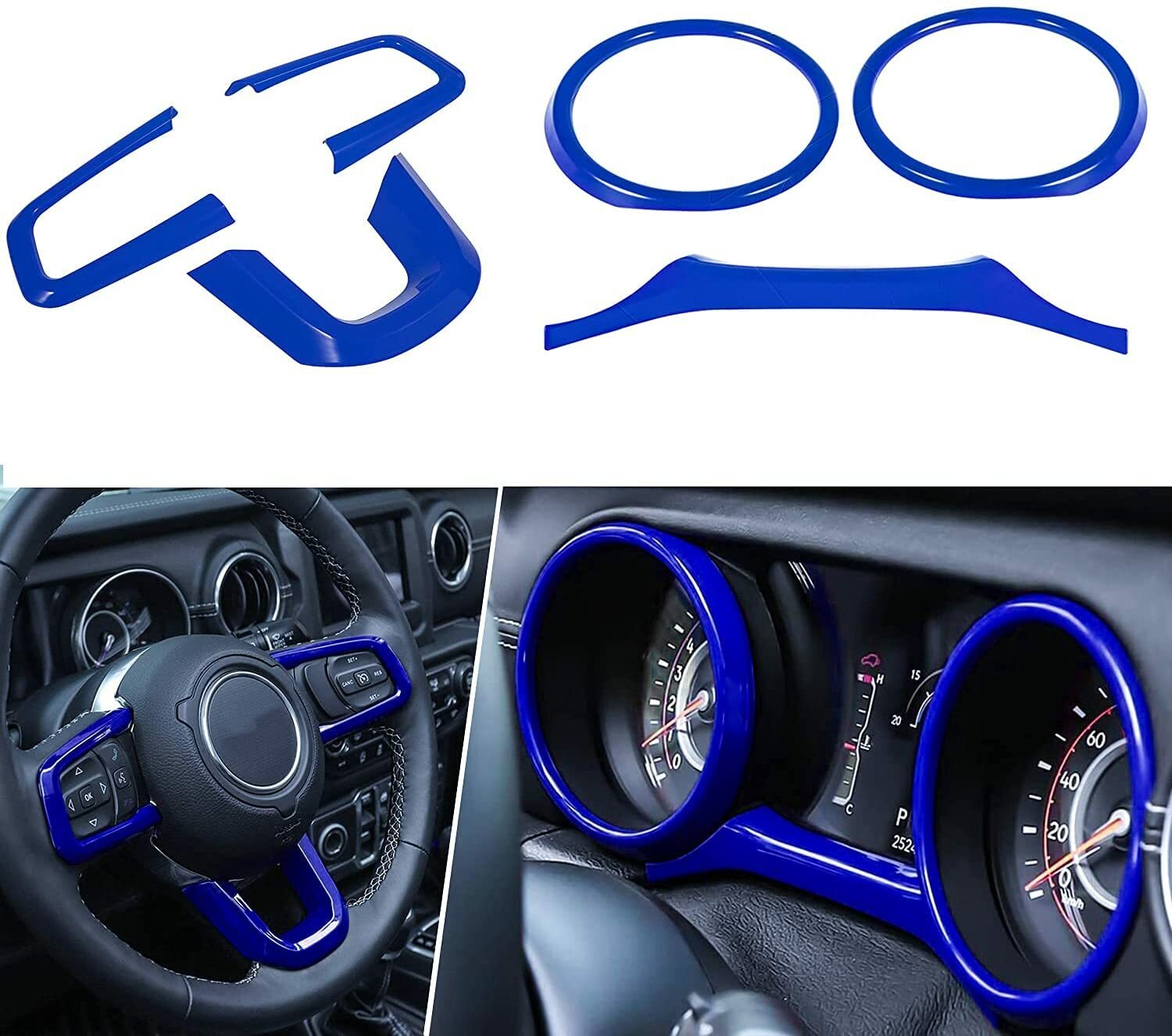 Full Interior Decoration Trim Cover for Jeep Wrangler JL 2018+ Blue Accessories