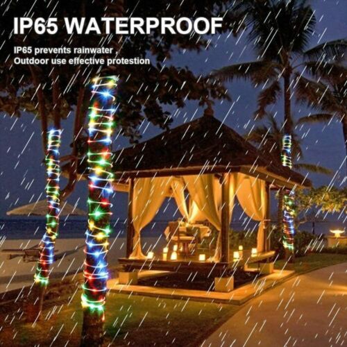 100 LED Solar String Lights Outdoor Garden Party Xmas Rope Fairy Wedding Lamp - Picture 8 of 14