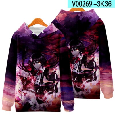 DATE A LIVE Anime Kapuzen Sweatshirt Sweater pulli Hoodie Hooded Coat Polyester