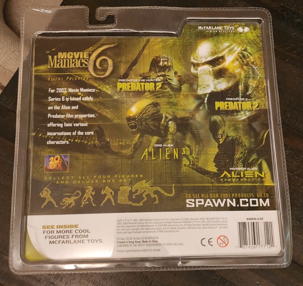 SF・ファンタジー・ホラー 2003.McFARLANE TOYS/MM6.WARRIOR ALIEN Warrior Alien 2003 McFarlane Movie Maniacs Series 6 Alien Sealed