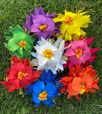 Hawaiian Hibiscus Layered Multicolored Tropical Foam Hair Clip Party Beach Luau