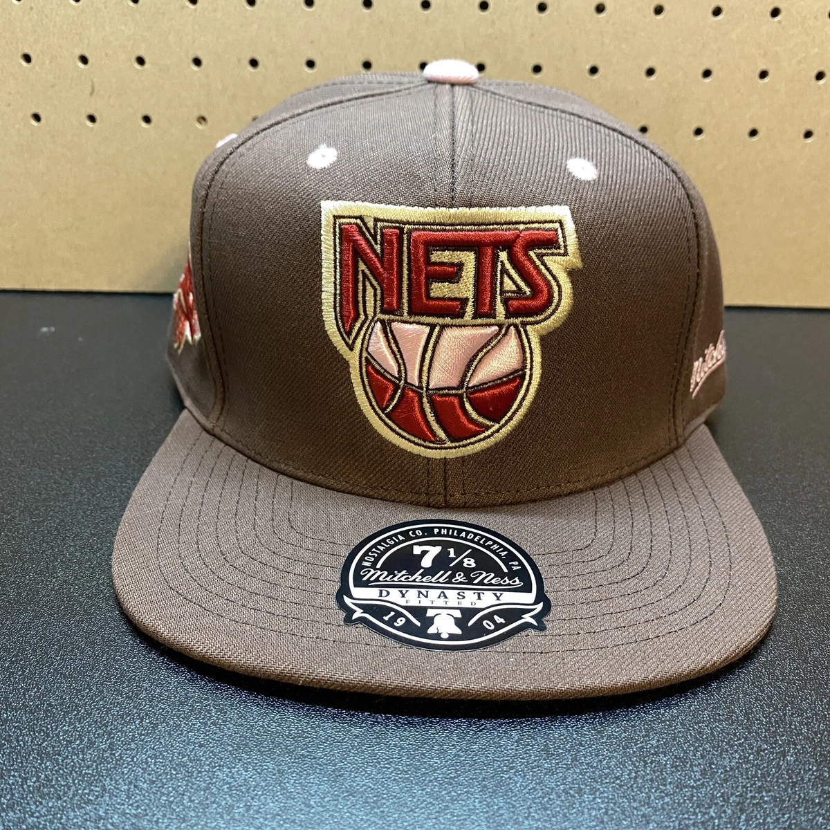 Mitchell Ness New Jersey Nets Cap Hat 7 1 8 Fitted Brown Sugar Bacon Brooklyn