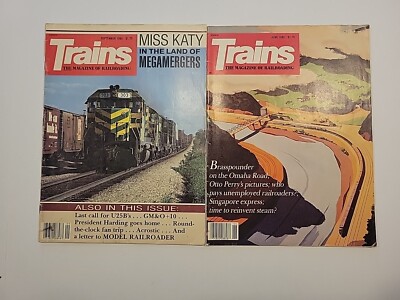 Trains Magazine 2 pc Lot Railroad 1982 Katy Brasspounder Rare RB11