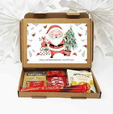 TREASURED FOREVER PERSONALISED CHOCOLATE GIFT BOX CADBURY HAMPER PRESENT CHRISTMAS CUTE SANTA