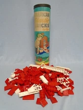 Vintage American Plastic Bricks by Elgo #715 Vintage Set 1953 157 Pieces