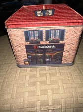 Vintage Radio Shack Tin Promotional Advertising Coin Piggy Bank Storefront