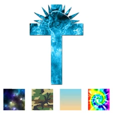 Cross Sunrise Memorial Art - Decal Sticker - Multiple Patterns & Sizes - ebn3411