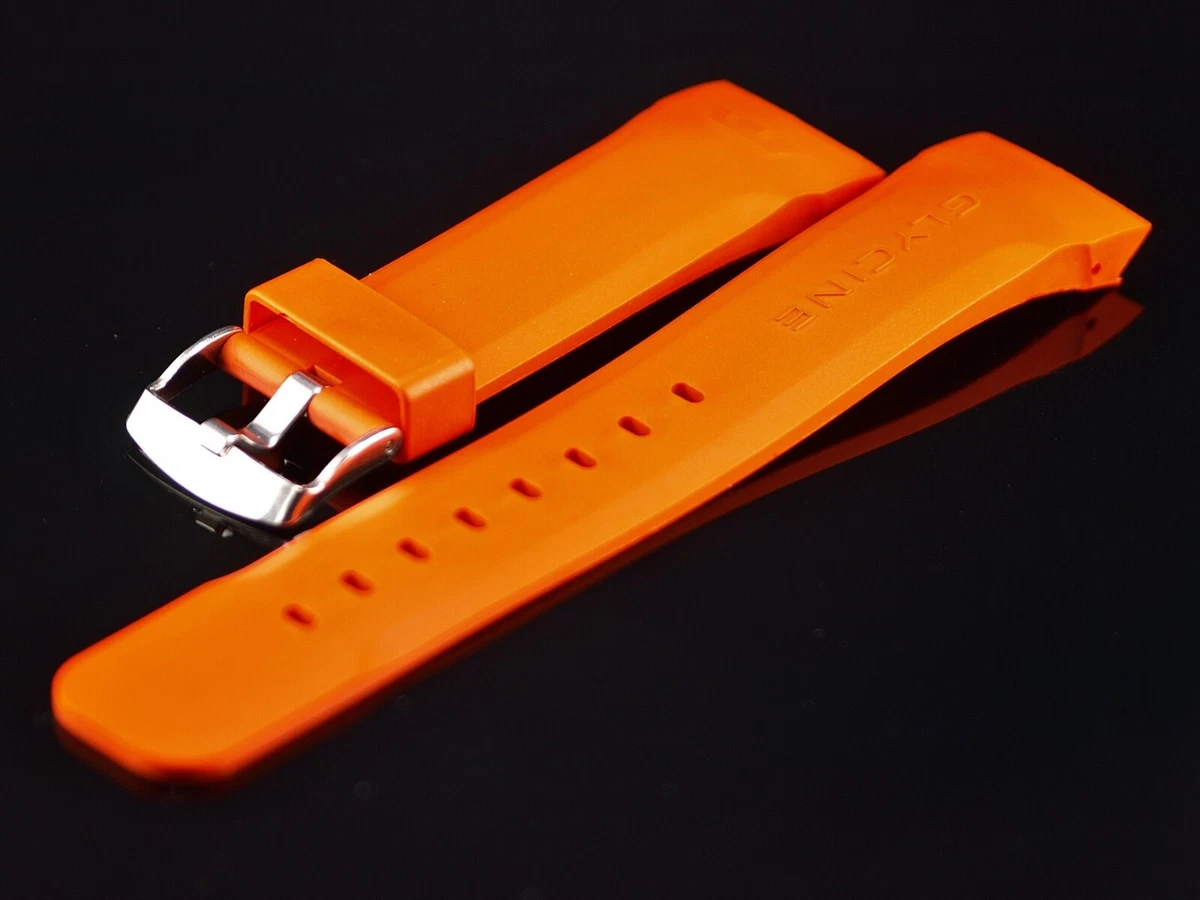 NOS OEM Glycine High Grade Orange Rubber Strap w Buckle For