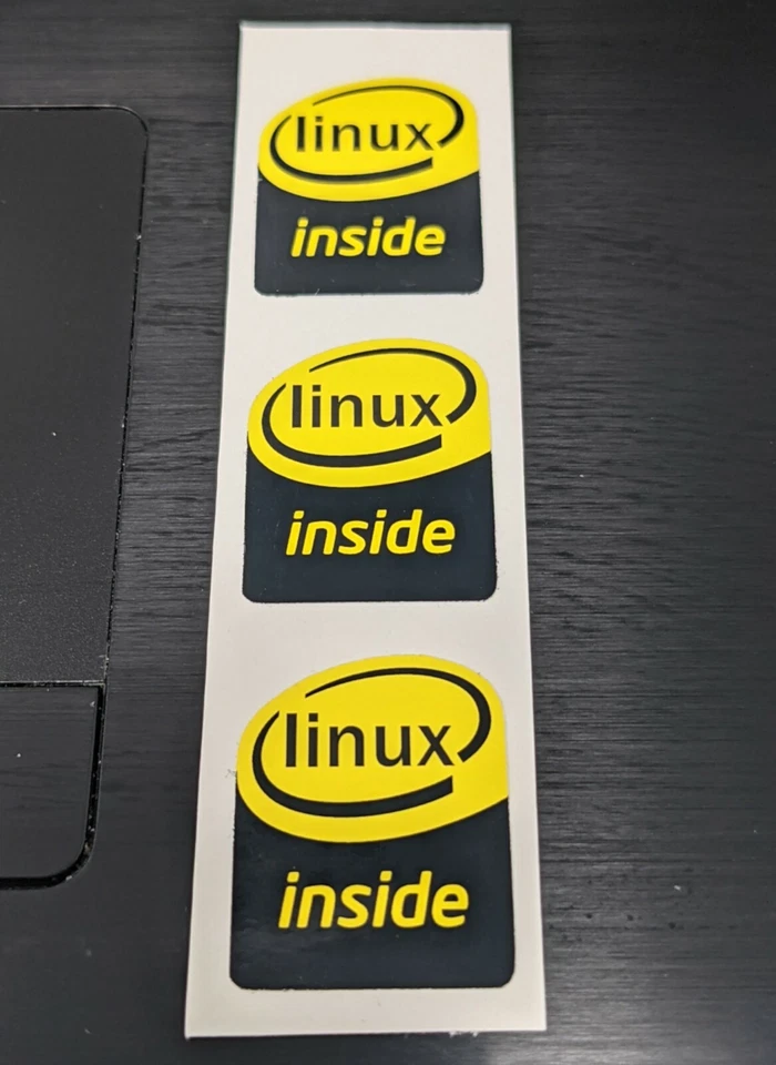 x3 Linux Adesivo Decalcomania Interno Computer PC Portatile Badge - Immagine 2 di 2