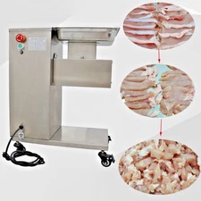 QE-10mm Blade Stainless steel Commercial Meat Cutting Machine 110V 550W 500KG/H