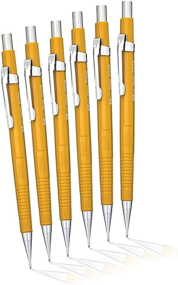 Vibrant Yellow 0.9mm Fine Point Drafting Pencils - 6 Pack for Artists - Image 3 of 4