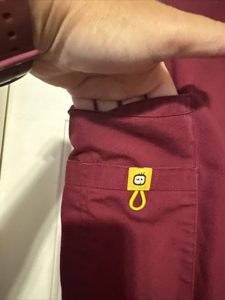 Calça esfoliante Wonderwink feminina tamanho pequeno Borgonha. Vinho. - Imagem 4 de 4