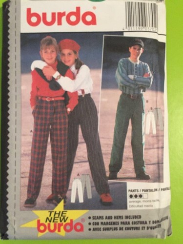 Burda Sewing Pattern 3702 Girls Boys Loose Fitting Pants Size 10-15 Uncut - Picture 2 of 3