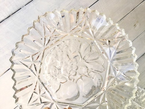 3 Federal Glass Pioneer Clear Fruit Pattern 11" Serving Plate Sandwich Crimp Vtg - Picture 6 of 8