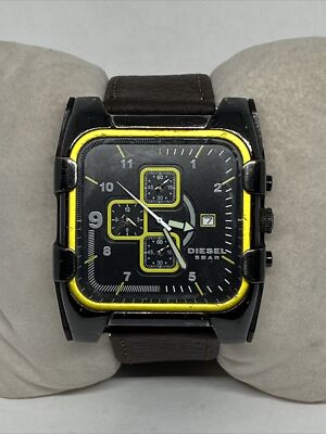 Diesel DZ-4147 Men's Brown Leather Analog Black Dial Quartz