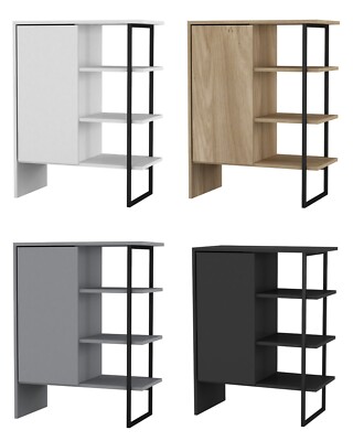 Holzkonsole Tischschrank mit 3-stufig Aufbewahrungsregal Wohnzimmer Ausstellungseinheit