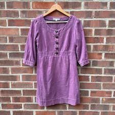 BODEN Dress Sheath Shift A-Line UK 10 P Knee Length Purple Lilac Corduroy