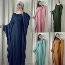 Batwing Sleeve Ramadan Long Sleeve Maxi Dress Abaya Muslim Women Kaftan Ramadan