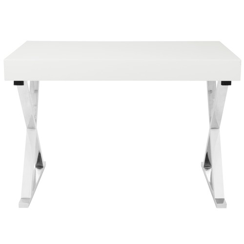 【US】Luster Contemporary Desk in White by LumiSource - Picture 4 of 6