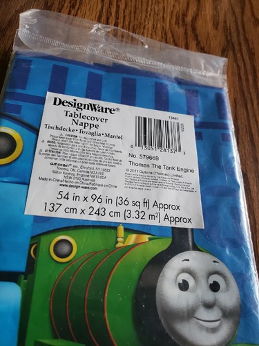 Thomas the Tank Engine Tablecover Percy James Designware Blue 2011 New 54" x 96" - Picture 2 of 3