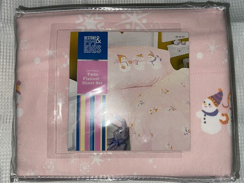 Cotton Twin Flannel Sheet Set New Pink 