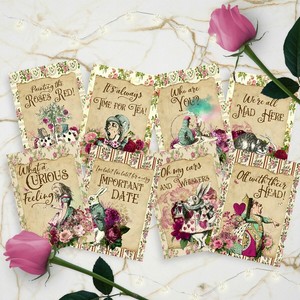 Alice In Wonderland Quote Card Toppers Scrapbooking Cardmaking