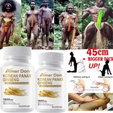 Korean Red Panax Ginseng 1600mg 120 Capsules - Extra Strength NON-GMO No Fillers