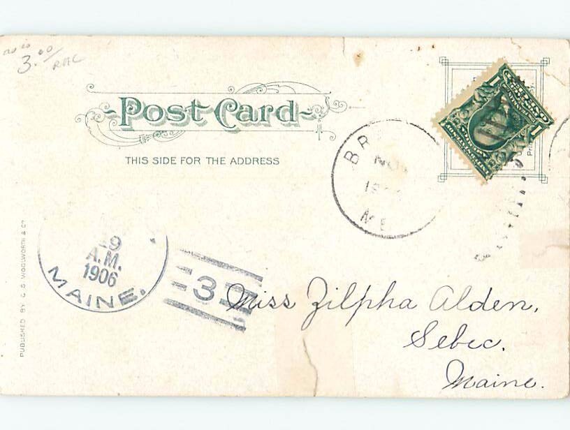 Damaged By Tape On Back Pre1907 BUILDING Bangor Maine ME 10/19 A0286