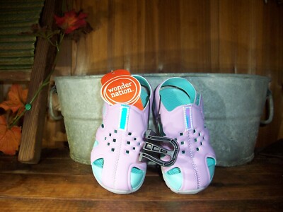 WONDER NATION GIRLS TODDLER SANDALS SHOES SIZE 5-6 VIOLET AND