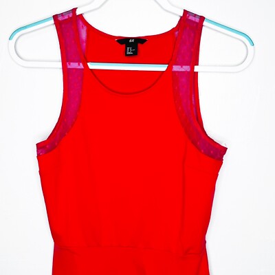 H&M Red Sleeveless Lace Accent Dress Size Medium | eBay