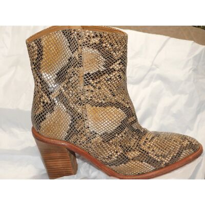 Free People Barclay Ankle Boot Brown Size 39 US Snake Print