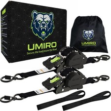 Retractable Ratchet Straps 1 Inch x 12 Feet Heavy Duty Tie Downs Auto Retract...