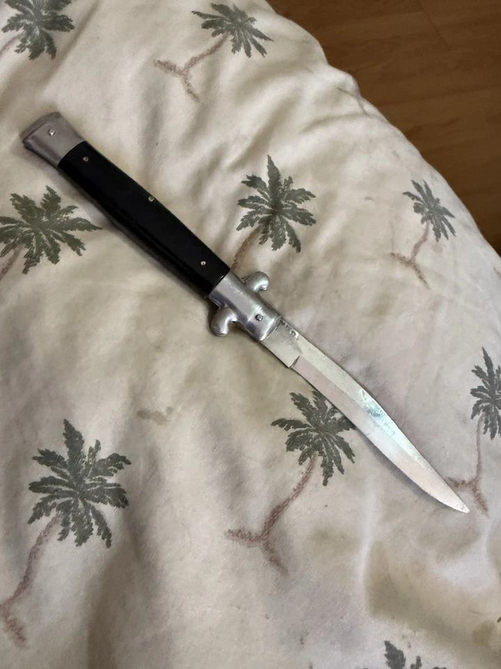 Navaja de Bolsillo Estilo Stiletto De Colección Japón Acero Inoxidable Manual Abierta Foto 3 de 3